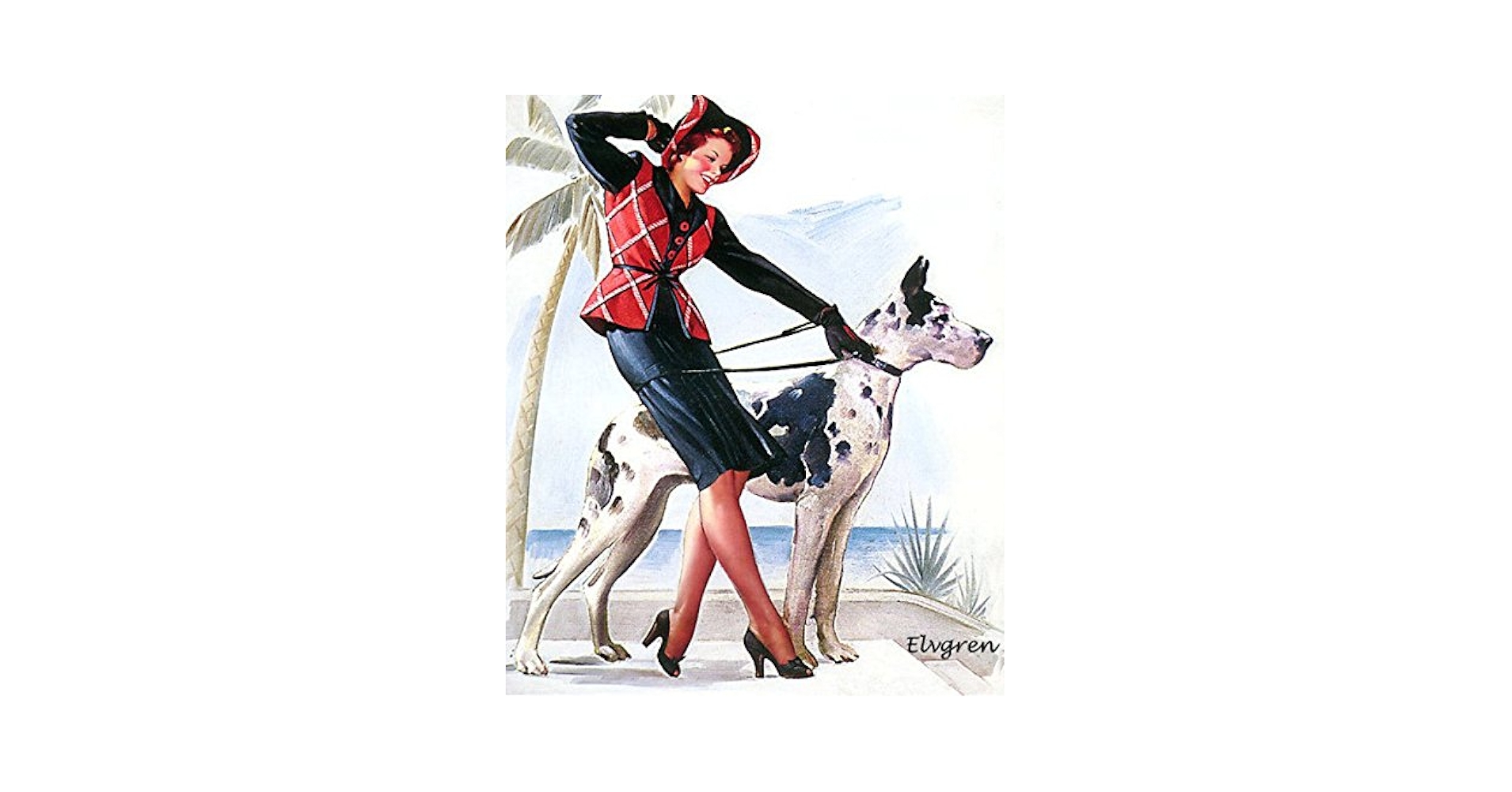 Amazon.com: Perfect Pair Great Dane Pin-Up Girl Gil Elvgren